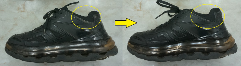 SHOES 53045 David Tourniaire-Beauciel Bump'Air BALENCIAGA leather sneaker  cleaning repair 4